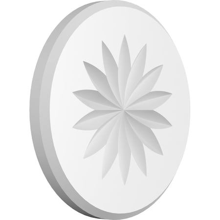 Ekena Millwork Standard Grayson Flower Rosette With Beveled Edge, 8"W x 8"H x 3/4"P ROSP080X080X075GRY10